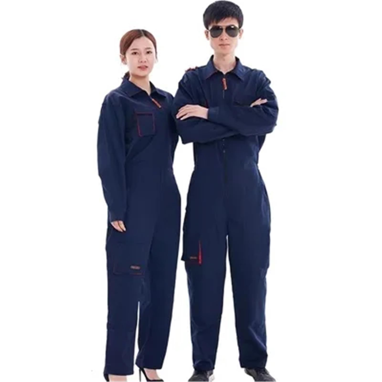Salopette Uomo Jeans Tuta da Lavoro for Uomo e Donna, Tuta, Saldatura, Officina di Riparazione Auto, Uniforme Meccanico, Abbigliamento, Magazzino(Orange,5XL)