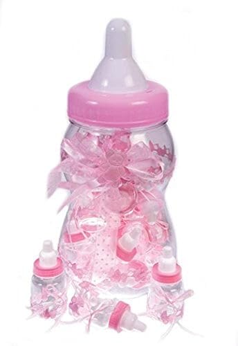 Forum Novelties Rosa 13.5 "Rellenable Jumbo Baby Shower Game Piggy Bank Mini Botellas Favores