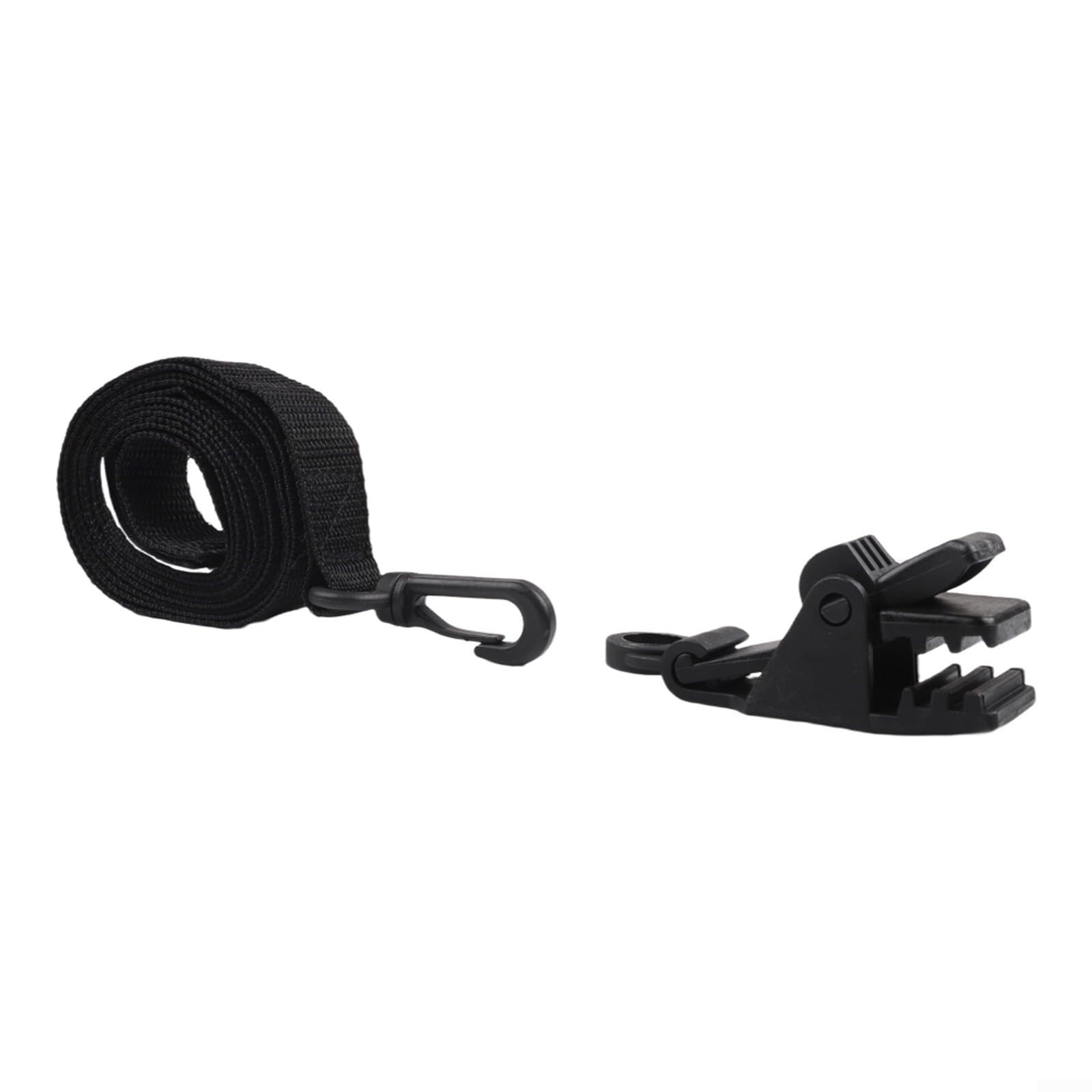 Pool Solar Cover Reel Belt System Heavy Nylon Straps for Underground Pools 10-24ft Wide up to 16mm Thick Black(Clamp 6 + Rope 6)