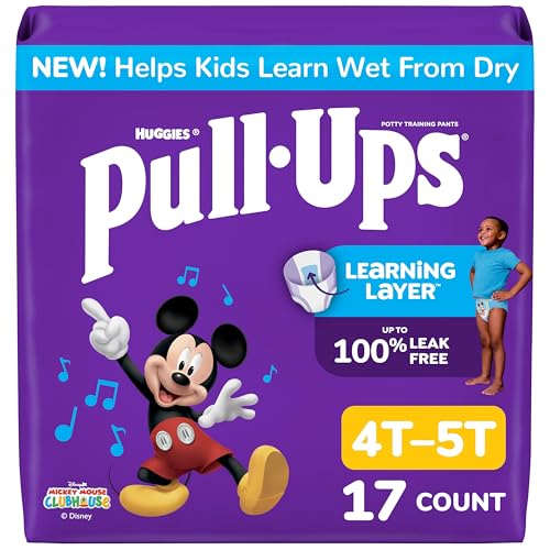 Pull-Ups Boys' Potty Training Pants, Size 4T-5T Training Underwear (38-50 lbs), 17 Count