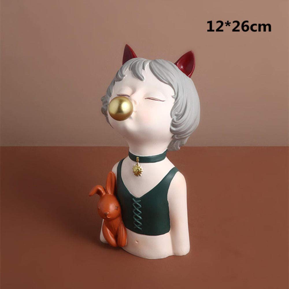 Amazon.co.jp: LZHLMCL 装飾的な収集品女の子の樹脂の置物インテリア