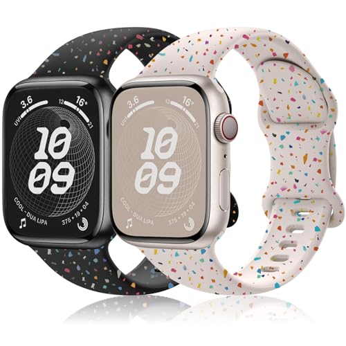 Sport Band Compatible with Apple Watch Band 40mm 41mm 44mm 45mm Ultra/2 49mm iWatch Band 38mm 42mm Women Men,Recycled Plastic Soft Silicone Strap for Apple Watch Series 9 8 7 6 5 4 3 2 1 Ultra2 SE/2nd