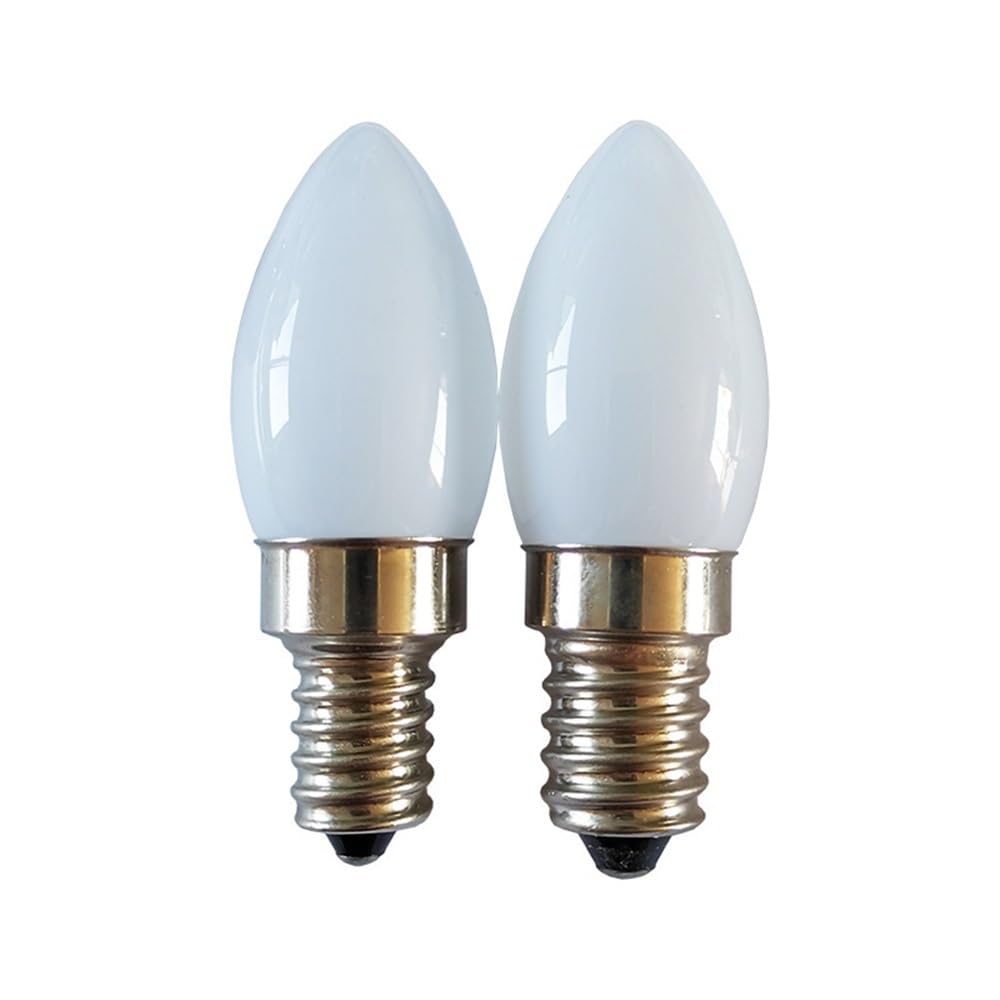 HHF Iluminación del hogar, Paquete de 50 Bombillas LED en Miniatura con Forma de Vela, CA 85-265 V, C7, E12/E14, 2 W, Pantalla lechosa(6500K Cool White,E14 85-265V)