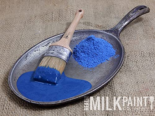 Real Milk Paint, Wood Paint For Furniture, Matte Paint For Cabinets, Walls, Brick, And Stone, Water Based Organic, No Voc, Deep Sapphire, 1 Pint #TOP1