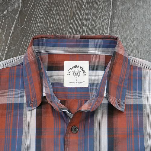 Image of Dubinik Mens Short Sleeve Button Down Shirts Soft Breathable Summer Vintage Regular Fit Lightweight Men's Casual Shirt