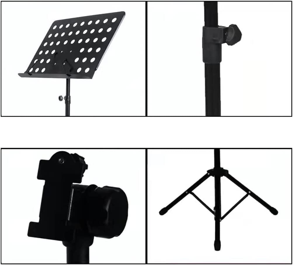 Notenständer, höhenverstellbar, Notenhalter, tragbarer, zusammenklappbarer Notenständer für Studio, Heimkonzert, Buchständer (schwarzer Stil 1)