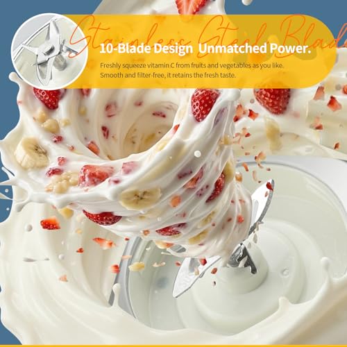 Image of SUNHAIXIA Portable Blender - Citrus Juicer with Type-C Rechargeable (WHITE-600ML)