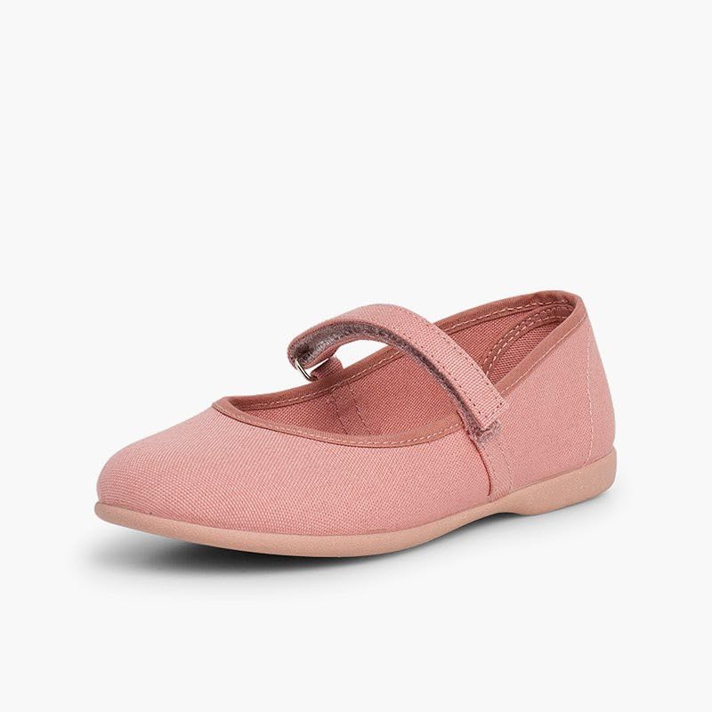 Girls Riptape Canvas Mary Janes Blush Pink Big Kid 52