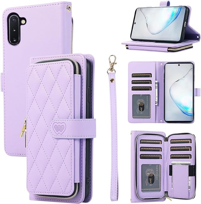 for Samsung Galaxy S24 Case Wallet, 6-Card Holder, Purple