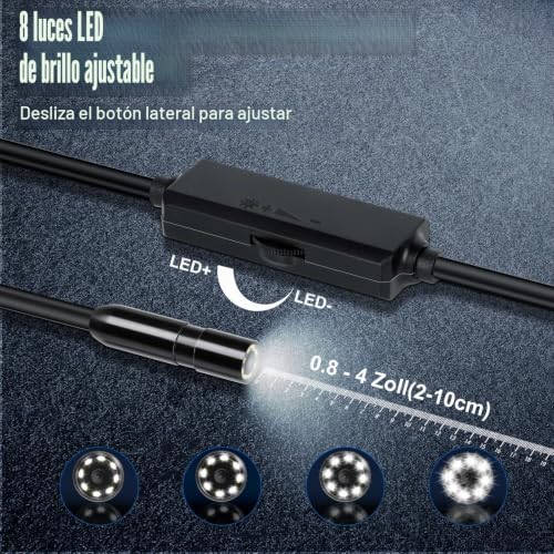 Cámara endoscópica portátil compatible con smartphones iOS y Android de 10m 5