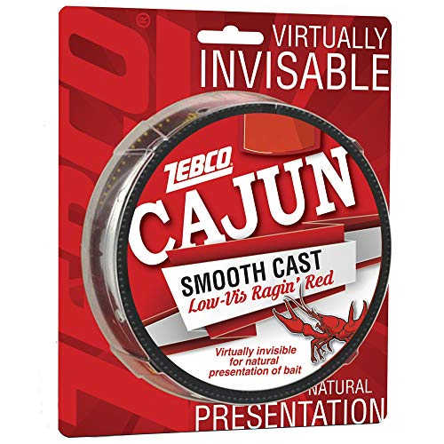 Image of Zebco Cajun Line Smooth Cast Fishing Line, Low Vis Ragin' Red