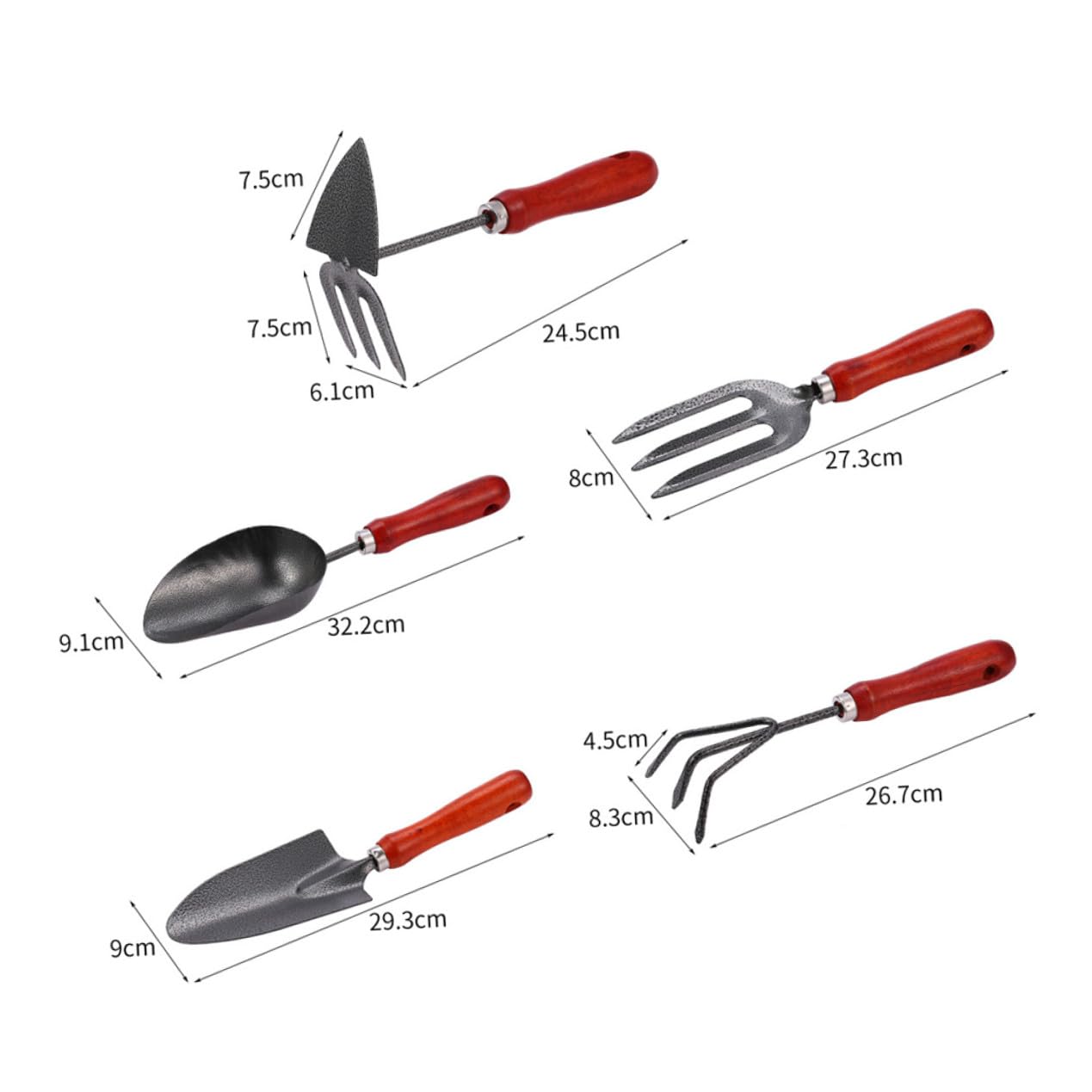 Ensemble D'outils de Jardinage Comprenant Pelle et Râteau Léger et Portable pour Ameublir et Cultiver Le Sol en Acier Inoxydable pour Jardin et Extérieur