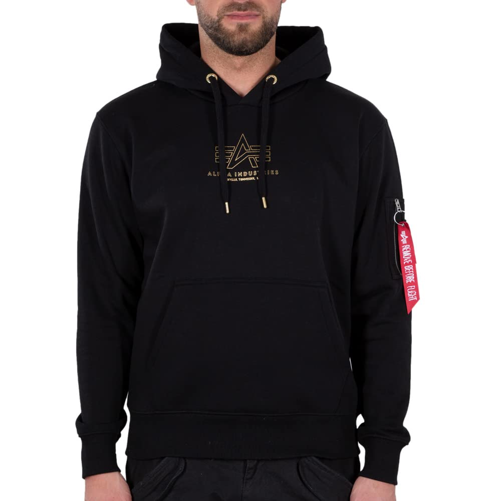 ALPHA INDUSTRIESMen's Basic Hoody Ml Foil Print Sports
