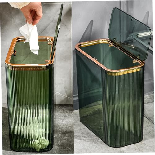 Poubelle verte transparente Jorzer de 14L pour petits espaces - 4
