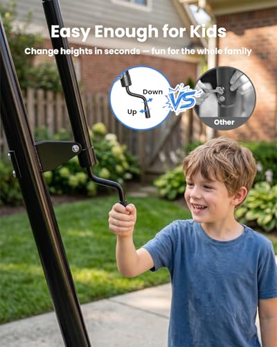 Image of IGL Basketball Hoop Outdoor 47 Inch, Height Adjustable 5.3-10 FT, Portable Basketball Goal with Shatterproof Backboard for Kids Teens Adults, Backyard Driveway