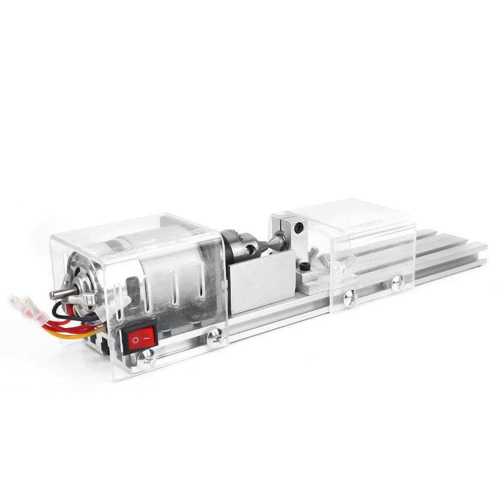 Tyenaza Mini tornio per Perline, 12-24 V Fai-da-Te per la Lavorazione del Legno tornio per Legno Fresa, 4000-8000 Giri/min tornio rettifica lucidatura Trapano Strumento(220V)