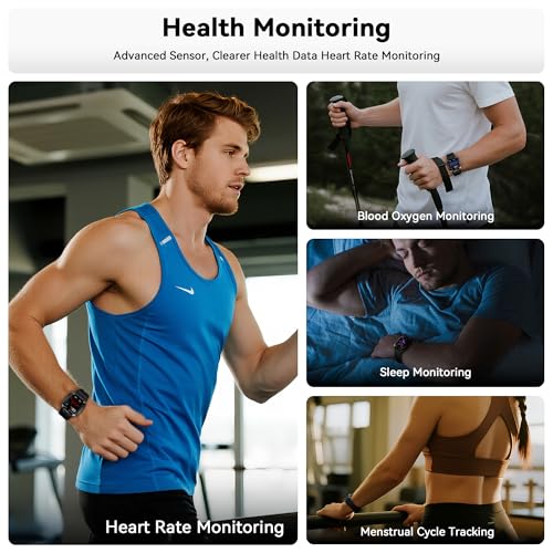 Image of AMAZTIM Smart Watch for Men, 30 Day Battery, 100+ Sports Modes, 1.96 inch Full Metal Rugged Military Watch, 50M Waterproof, Flashlight, 24 /7 Heart Rate Sleep Monitor, Answer /Dial Calls, for Android & iOS
