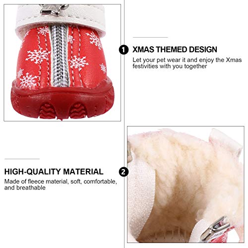 VILLCASE 4Pcs Botas de Cachorro ImpermeÃ¡veis â€‹â€‹Sapatos de Cachorro Protetor de Pata de Animal d