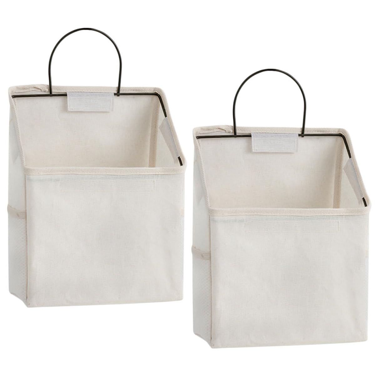 Didiseaon Organizzatore da Appendere di Cotone Bianco Tasche Laterali 2 Pezzi e Tasca Principale Ampia per Porta per Casa e Ufficio