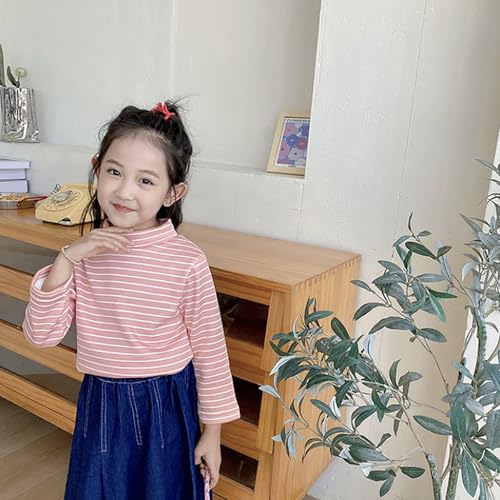 Cotton Fleece Sweater Kids Toddlers Cute Long Sleeve Girls Boys Cozy Warm Sweatshirt Half Turtleneck Tops2