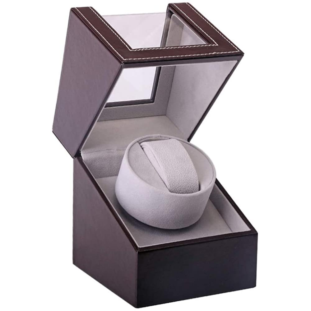 Automatische Uhrenbeweger Box Single Uhrenbeweger PU Leder Uhrengehäuse mit leisem Motor Batteriebetrieb Oder Netzteil für Automatikuhren