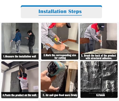 Panele ścienne 3D ze sztucznej skały materiał PU Dekoracyjna powłoka wewnętrzna i zewnętrzna idealna na patio, garaże, majsterkowanie, łatwa instalacja