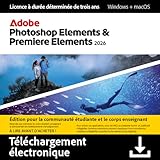 Adobe Photoshop 2026 & Premiere Elements 2026 |Studetn and Teacher | Licence 3 ans| 1 appareil |1 Usager|PC/Mac|Téléchargement Adobe Photoshop 2026 & Premiere Elements 2026 |Studetn and Teacher | Licence 3 ans| 1 appareil |1 Usager|PC/Mac|Téléchargement