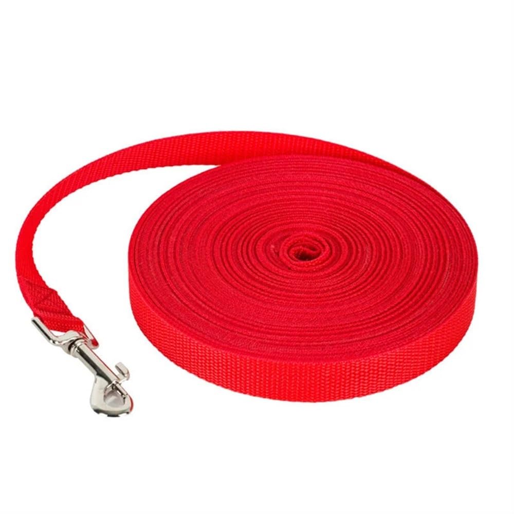 Laisse dressage chien nylon rouge 10 m ultra résistante tout gabarit