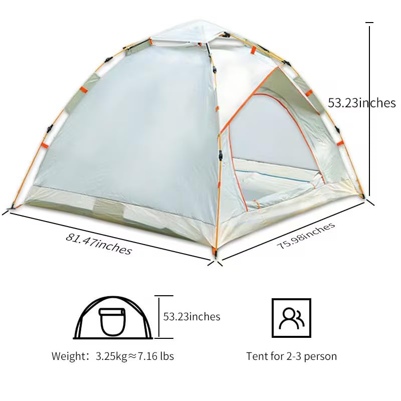 Carpa automática pop-up para camping 3 personas, resistente agua y viento miniatura 4
