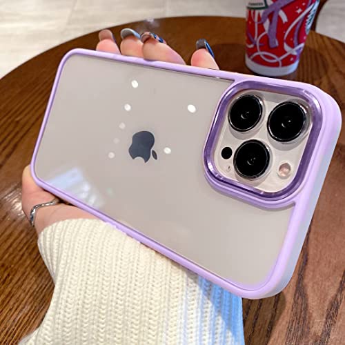 Image of mobistyle Designed for iPhone 13 Pro Back Cover, Enhanced Metal Camera Guard Shockproof Back Cover Case Compatible with iPhone 13 Pro (Polycarbonate | Purple)
