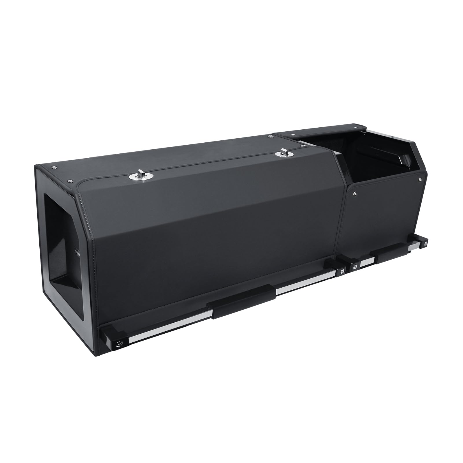 Organizer per bagagliaio auto con coperchio – Scatola di stoccaggio modulare 2 in 1 Grande XXL | Robusto manico estraibile, Pelle resistente, Telaio in ABS | Borsa per bagagliaio con sub-box(92cm