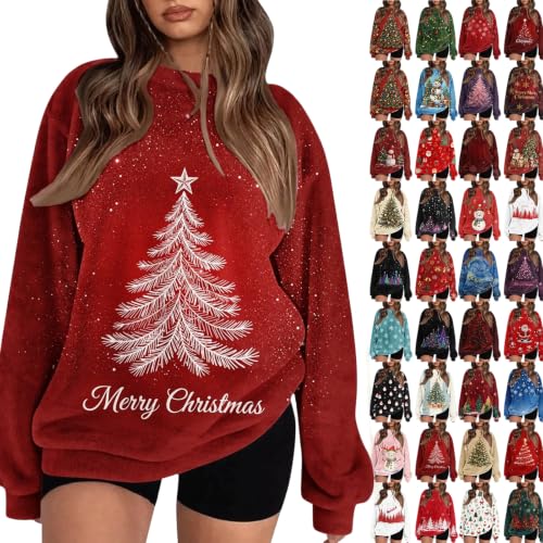 Christmas Sweatshirts for Women Xmas Graphic Flannel Sweatshirt Pullover - image 1
