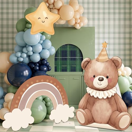 Catálogo para Comprar On-line Recortes de cartón más recomendados. 45 KARAQY - Juego de 3 piezas de osito de peluche de arco iris, recortes de cartón para baby shower, revelación de género, cumpleaños, accesorios de cabina de fotos