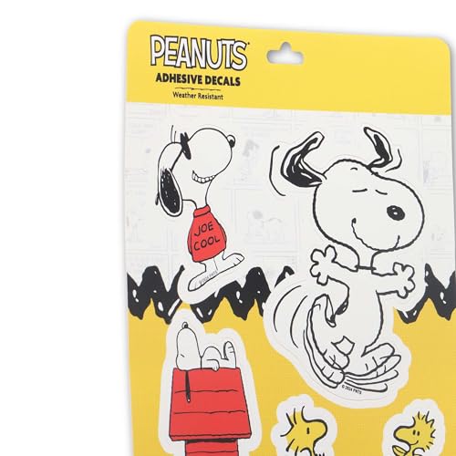 Image of Peanuts Snoopy Adhesive Vinyl Decal Pack | Fun Set of Snoopy Stickers for Car, Window, Water Bottle or Laptop, 1 pack (5 count)