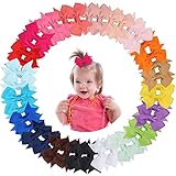 ZTMY Haarspangen für Babys, Mädchen, 5,1 cm, Ripsband, Mini-Haarspangen, Krokodilklemmen, Haar-Accessoires für Babys, Mädchen, Kleinkinder, Kinder, 20 Farben, 40 Stück