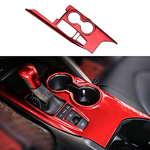 XITER Red ABS Gear Shift Knob Console Panel Trims Cover Cup Holder Decor Sticker for Toyota Camry LE SE TRD SE 2018 2019 2020 2021 2022 2023 2024-Without Seat Heater Switch