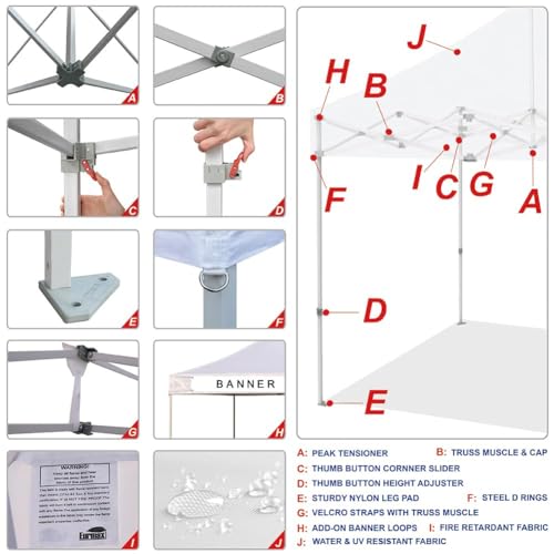 Eurmax-USA-10-x-10-Pop-up-Canopy-Commercial-Tent-Outdoor-Instant-Canopies-Party-Shelter-with-4-Full-Zippered-Walls-and-Roller-Bag-Bonus-Sand-BagsWhite Eurmax USA 10 x 10 Pop up Canopy Commercial Tent Outdoor Instant Canopies Party Shelter with 4 Full Zippered Walls and Roller Bag Bonus Sand BagsWhite