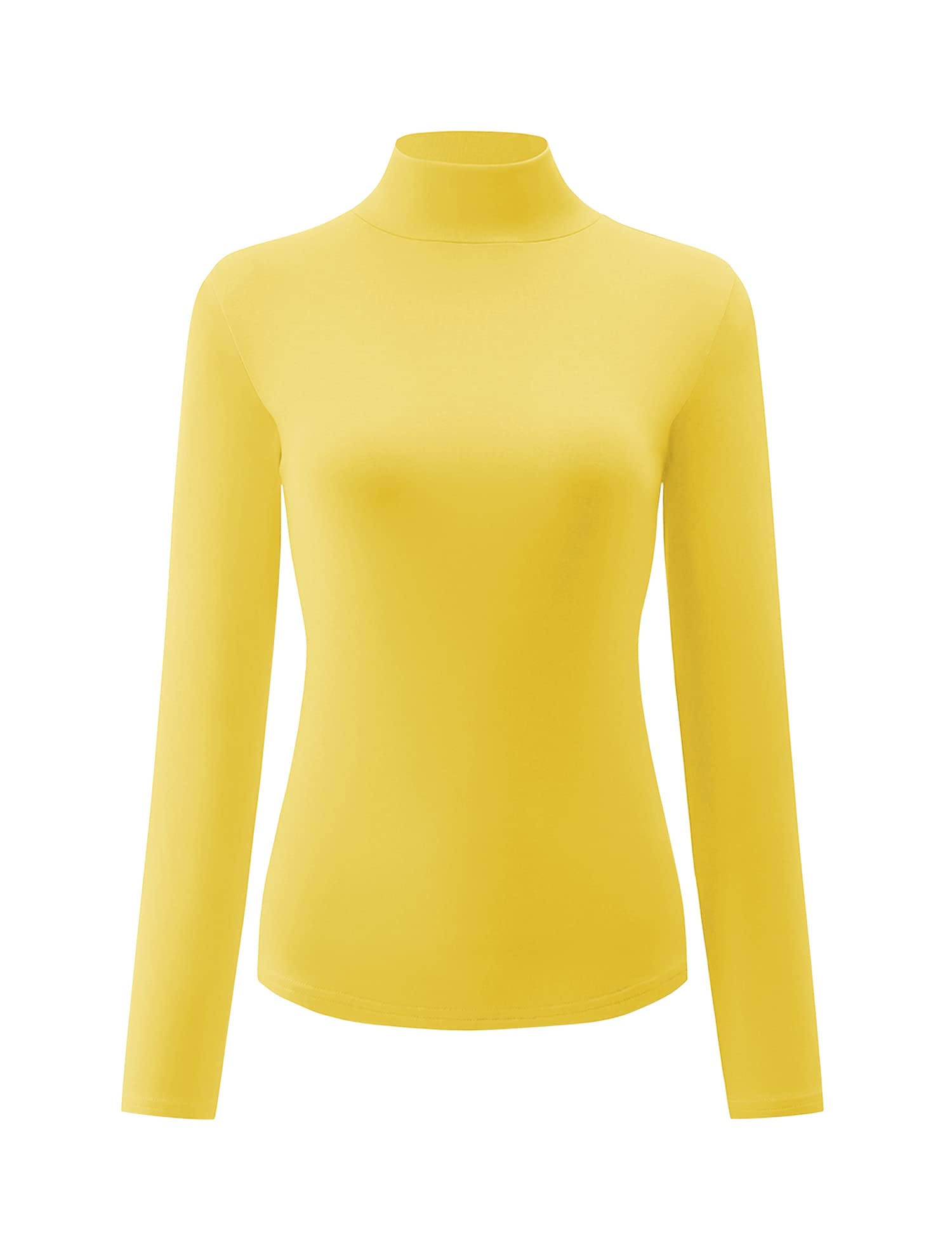 Kindcall Womens Slim Fitted Mock Turtleneck Tops Long Sleeve Lightweight Base Layer Shirts