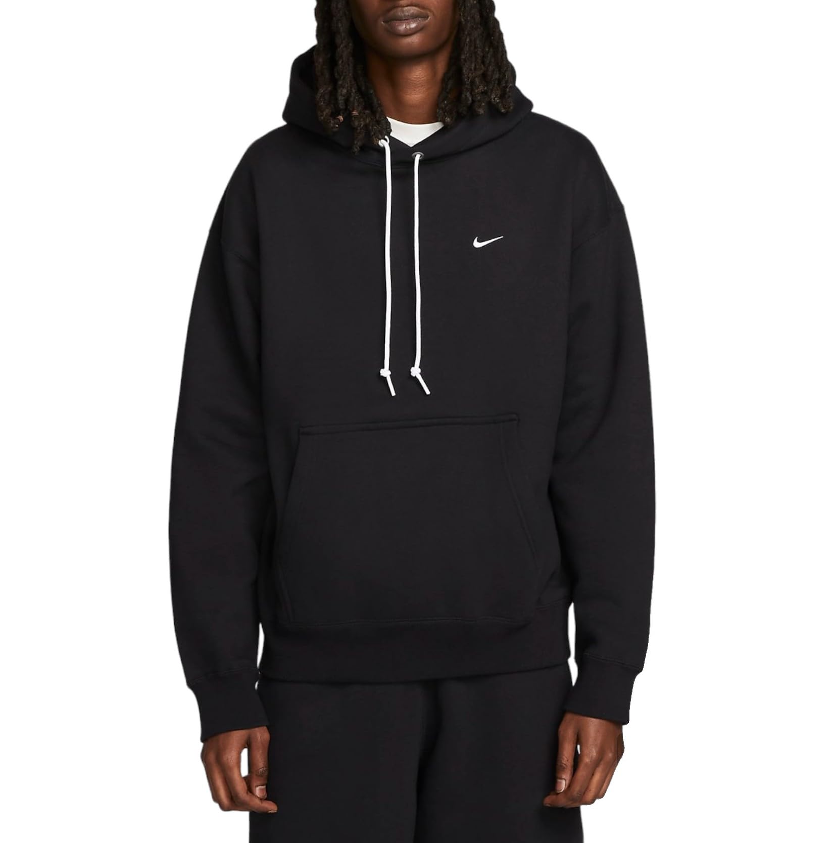 Nike DX1355-010 Solo Swoosh Sweatshirt Men's BLACK/WHITE Size L