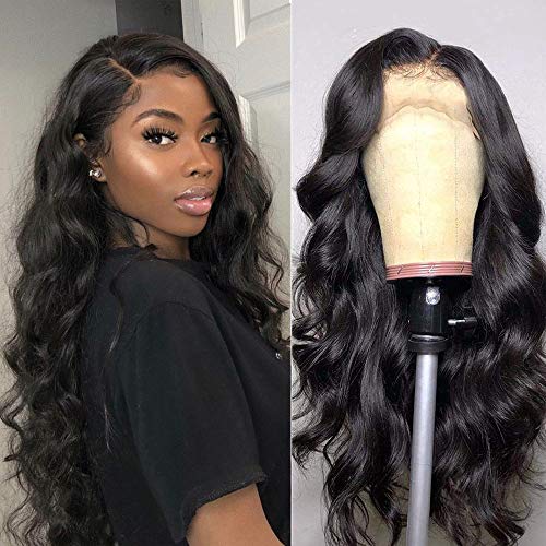 ANDRIA Lace Front Wigs Glueless Natural Wave Synthetic Heat Resistant Fiber Hair Wig Long Wavy Wig With Baby Hair For Black Women Hair Wig 26 Inches