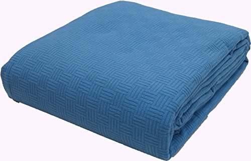 Caleffi Rodeo - Coperta estiva leggera, 260 x 260 cm, non trapuntata, colore: blu