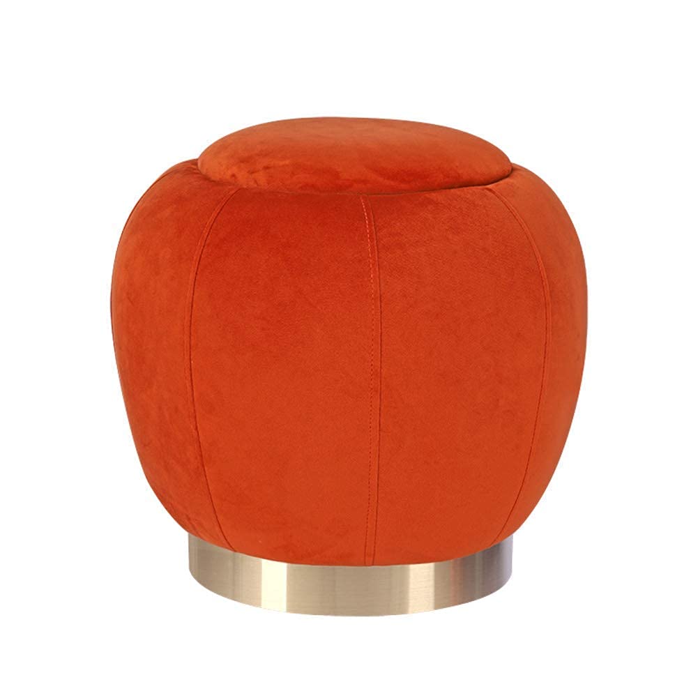 Tabouret rembourré rond en velours, assise premium pour salon moderne