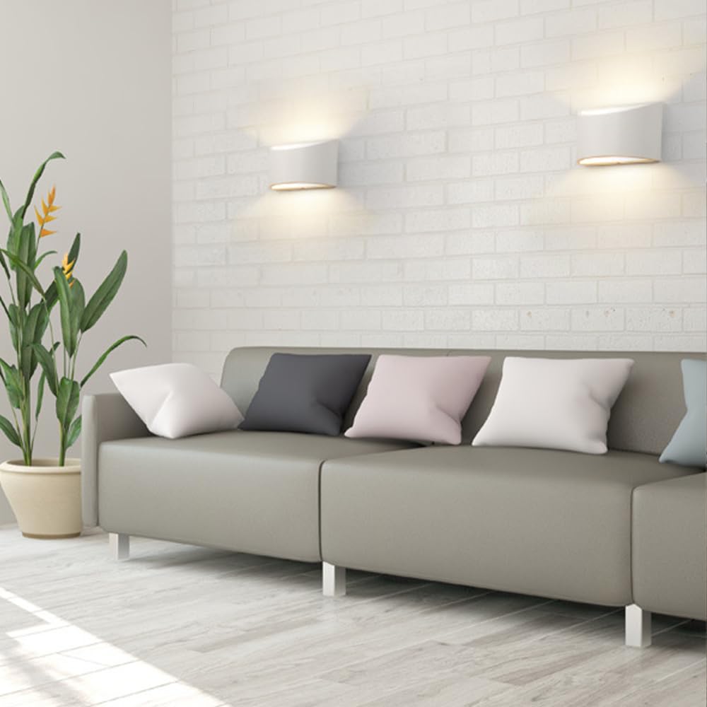 Jadssox Aplique de Pared LED Moderno, Luces de Pared Interiores Cableadas de 12 W, luz de Montaje en Pared de Aluminio para Interiores, para Sala de Estar, Dormitorio, Pasillo (Blanco)