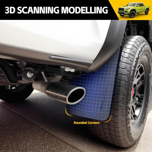 Image of Mud Flaps for 2022 2023 Toyota Tacoma with OEM Fender Flares, No Drill Splash Guards Front & Rear Truck Mud Guards with Hardware Accessories Mudflaps Set(4pcs)