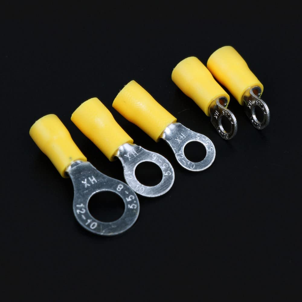 650Pcs Assorted Insulated Ring Crimp Terminal Electrical Wire Connector Set Red Blue Yellow VUQLDHAYZ