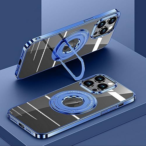 Coque iPhone 13 antichoc bleu clair avec anneau de support pour vidéos mains libres