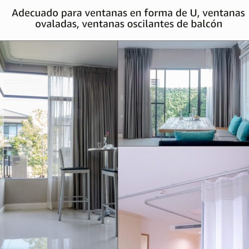 Miniatura 4 de Qwork 1 Piezas Riel De Plástico Flexible De 5 M, Aleación De Plástico Para Ventanas Y Balcones, Pista Curvada Suave, Riel Deslizante Accesorios