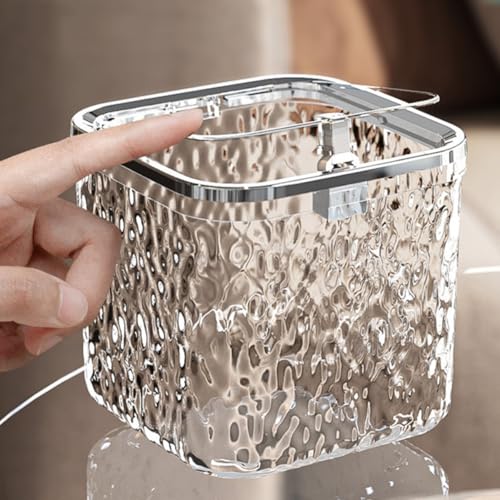 Caneca de basura pequeña para escritorio con tapa press pop-up miniatura 7