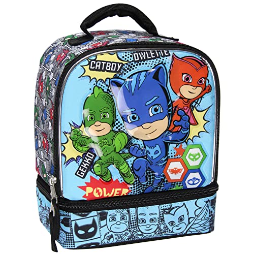 AI ACCESSORY INNOVATIONS PJ Masks – Lancheira térmica com compartimento duplo, personagem 3D, 25,4 cm