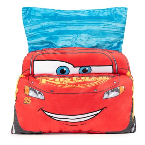 Jay Franco Disney Pixar Cars Lightning McQueen 3D Snuggle Pillow - Super Soft Red Racecar Plush Pillow - Measures 15 Inches